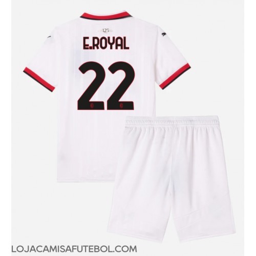 Camisa de Futebol AC Milan Emerson Royal #22 Equipamento Secundário Infantil 2024-25 Manga Curta (+ Calças curtas)